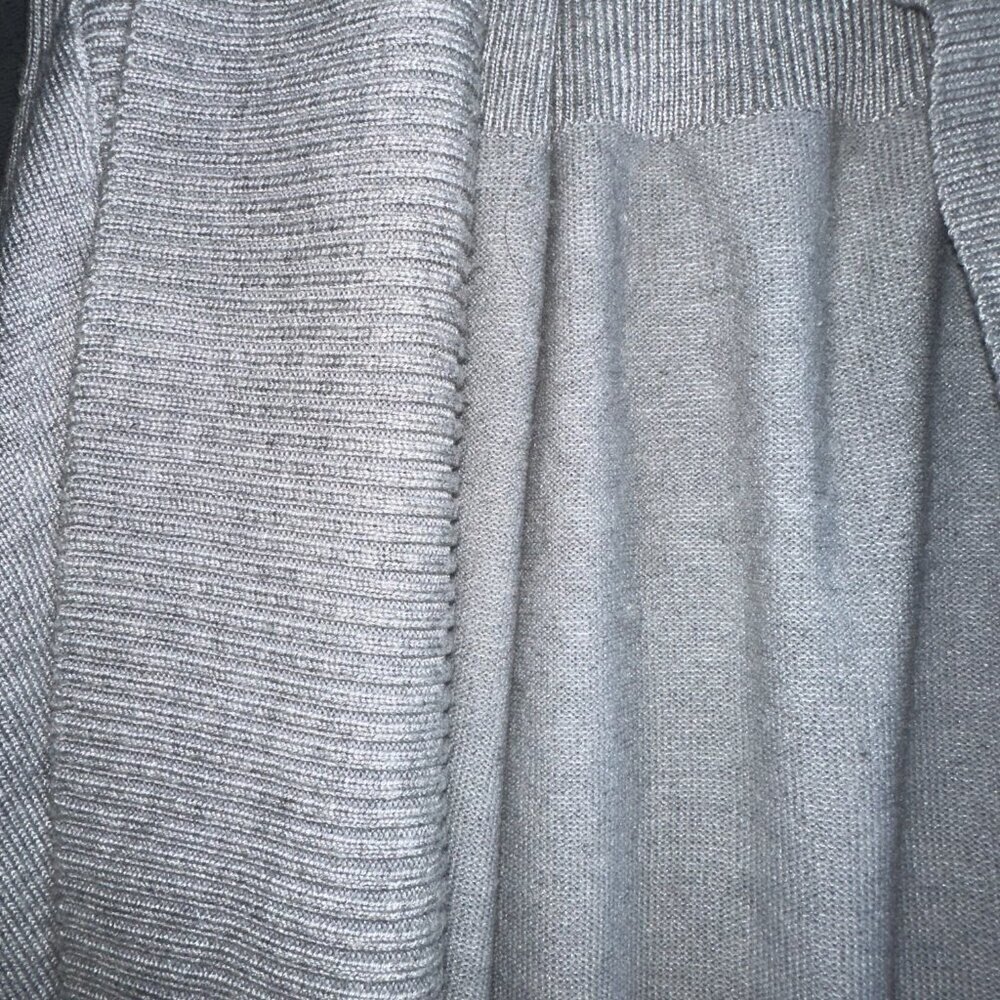 Philosophy Cowl Neck Women's Light Heathered Gray Long Sleeve Cardigan Women's M - Picture 9 of 15